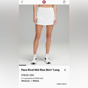 Lululemon Pace Rival Skirt